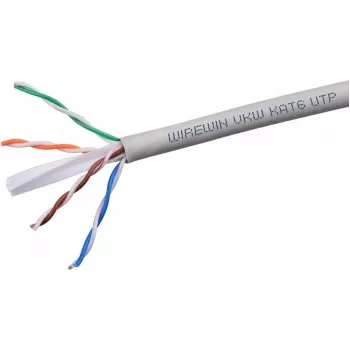 Wirewin Cat6 U/UTP Solid Copper Network Installation Cable, 305m Pull Box, 250MHz, Grey (VKBOX KAT6 UTP 305.0)