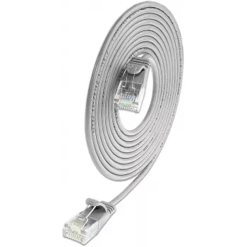 Wirewin SLIM KAT6A 10 Gigabit Light patch kábel okrúhly, U/UTP, Ø 3,6 mm, sivá (SLIM-L-UU-K6A 0.1)