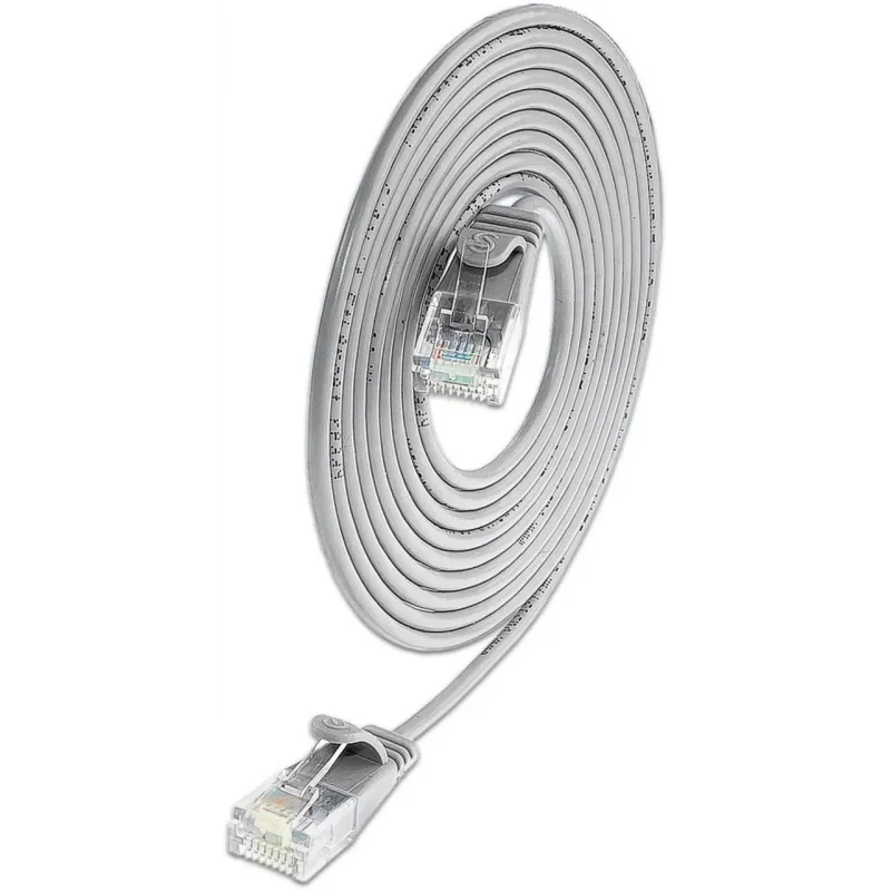 Wirewin SLIM KAT6A 10 Gigabit Light patch kábel okrúhly, U/UTP, Ø 3,6 mm, sivá (SLIM-L-UU-K6A 0.1)