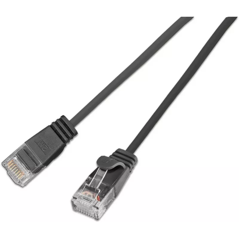 Wirewin SLIM KAT6A 10 Gigabit Light patch kábel okrúhly, U/UTP, Ø 3,6 mm, čierna (SLIM-L-UU-K6A 0.1 BK)