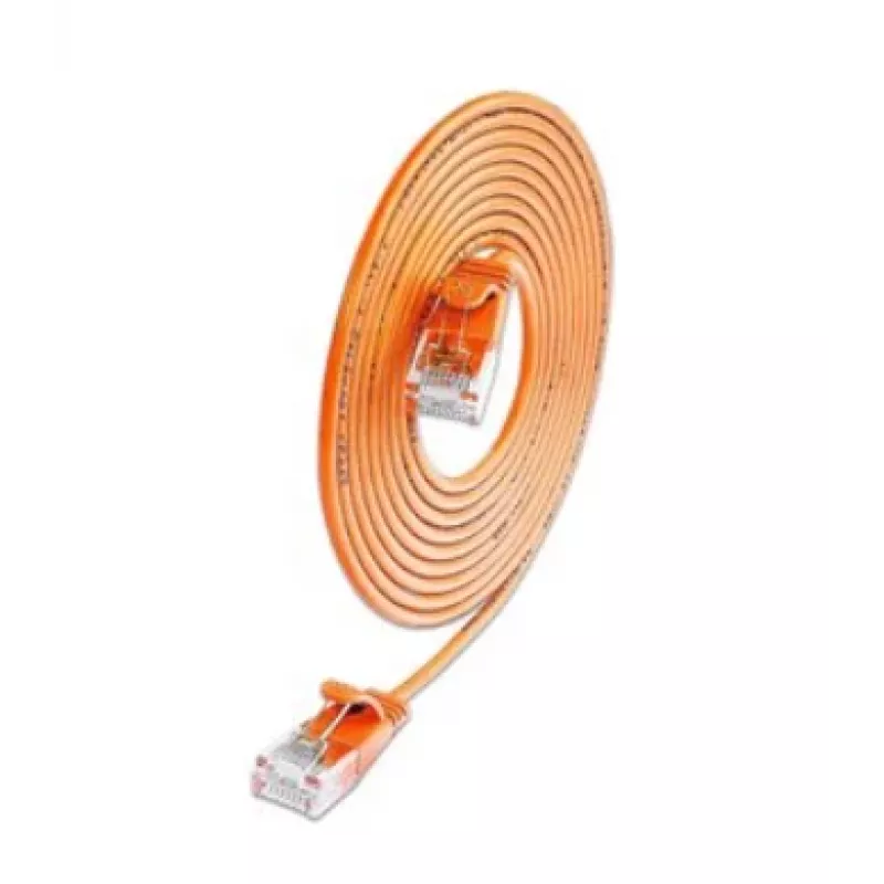 Wirewin SLIM KAT6A 10 Gigabit Light patch kábel okrúhly, U/UTP, Ø 3,6 mm, oranžová (SLIM-L-UU-K6A 1.5 OR)