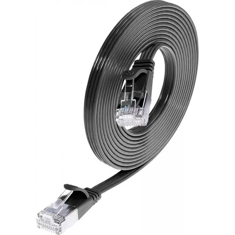 Slim Wirewin SLIM KAT6 Slim patch kábel, U/FTP, plochý, čierna, 0,75 m PKW-STP-SLIM-KAT6 0.75 SW