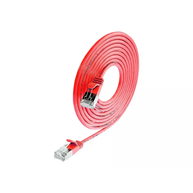 Wirewin Triotronik PKW-LIGHT-STP-K6 0,15 RT - Cat6 F/FTP patch kábel, RJ45, červená, 0,15 m