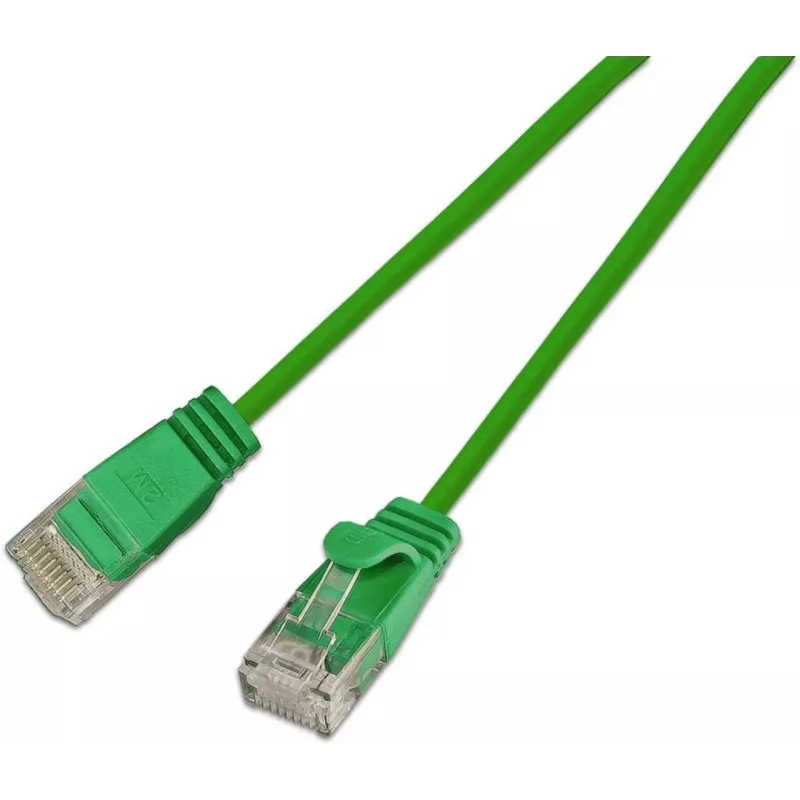 Wirewin SLIM KAT6A 10 Gigabit Light patch kábel okrúhly, U/UTP, Ø 3,6 mm, zelená (SLIM-L-UU-K6A 3.0 GN)