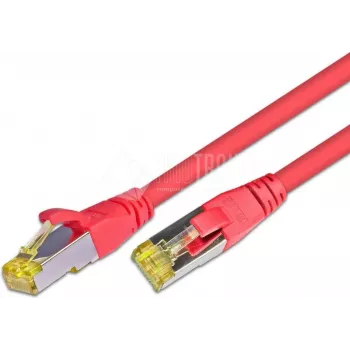 Wirewin Cat.6a S/FTP sieťový patch kábel, 0,5 m, červená, AWG26, 10 Gbps PKW-PIMF-KAT6A 0.5 RT