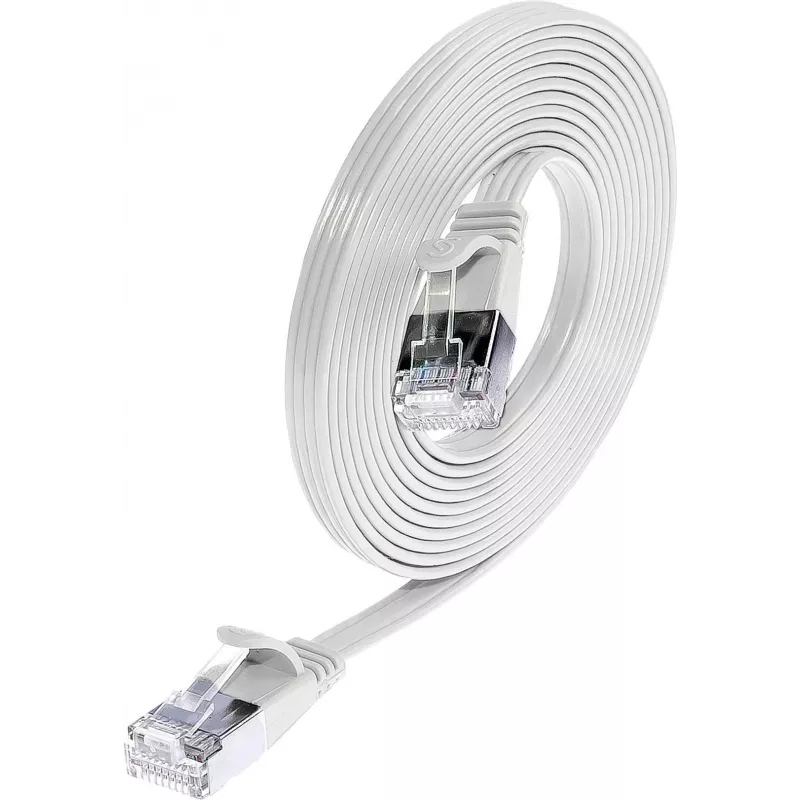 Wirewin Triotronik PKW-STP-SLIM-KAT6 5.0 WS - Cat6 U/FTP Slim Ethernet patch kábel, RJ-45 konektor samec na samec, 5 m, biela