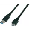Wirewin USB 3.0 A konektor samec na Micro-B konektor samec kábel 1m čierny USB 3.0 A-MB MM 1.0 SW