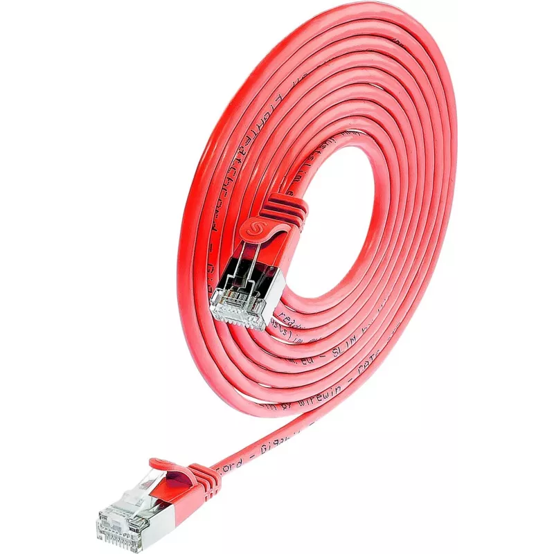 Wirewin SLIM SL6 1.5 RT - Cat.6 Slim-Light kábel, U/FTP, 1,5 m, červená PKW-LIGHT-STP-K6 1.5 RT