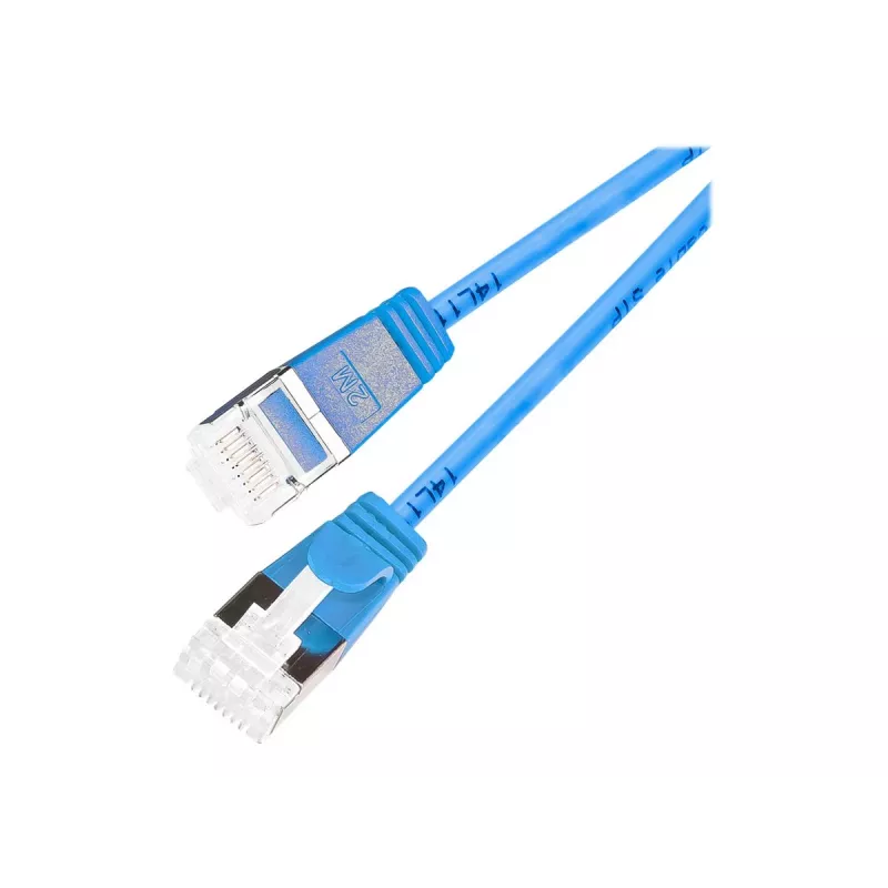 Wirewin Light patch kábel okrúhly U/FTP Cat 6a modrý 5,0m tenký flexibilný PoE PKW-LIGHT-STP-K6A 5.0 BL