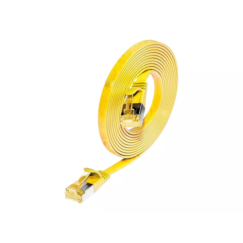 Wirewin Cat6a U/FTP Slim patch kábel RJ45 - 5m, žltý PKW-STP-SLIM-K6A 5.0 GE