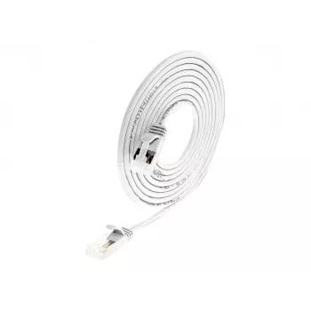 Wirewin Light patch kábel okrúhly U/FTP Cat 6a biely 0,25m tenký, tienený, PoE, flexibilný a tenký kábel pre špeciálne aplikácie (PKW-LIGHT-STP-K6A 0.25 WS)