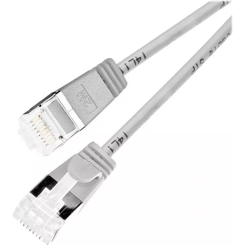 Wirewin Cat 6a U/FTP Slim patch kábel, 0,25m, sivá PKW-LIGHT-STP-K6A 0.25