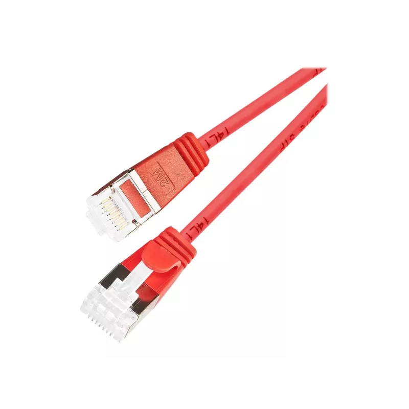 Wirewin Light patch kábel okrúhly U/FTP Cat 6a červený 1,5m tenký flexibilný PoE (PKW-LIGHT-STP-K6A 1.5 RT)