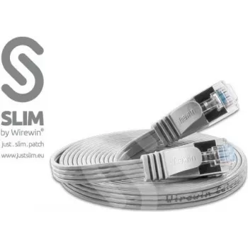 Wirewin Triotronik 0,15m Cat6 U/FTP Slim Ethernet patch kábel, RJ45 konektor samec na konektor samec, sivá PKW-STP-SLIM-KAT6 0.15