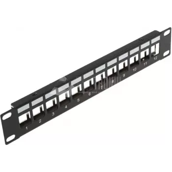Wirewin 12-portový Keystone modulový blindpanel, 10 palcov, čierny, tienený Keystone systém (TKS PANEL 12 BLACK)