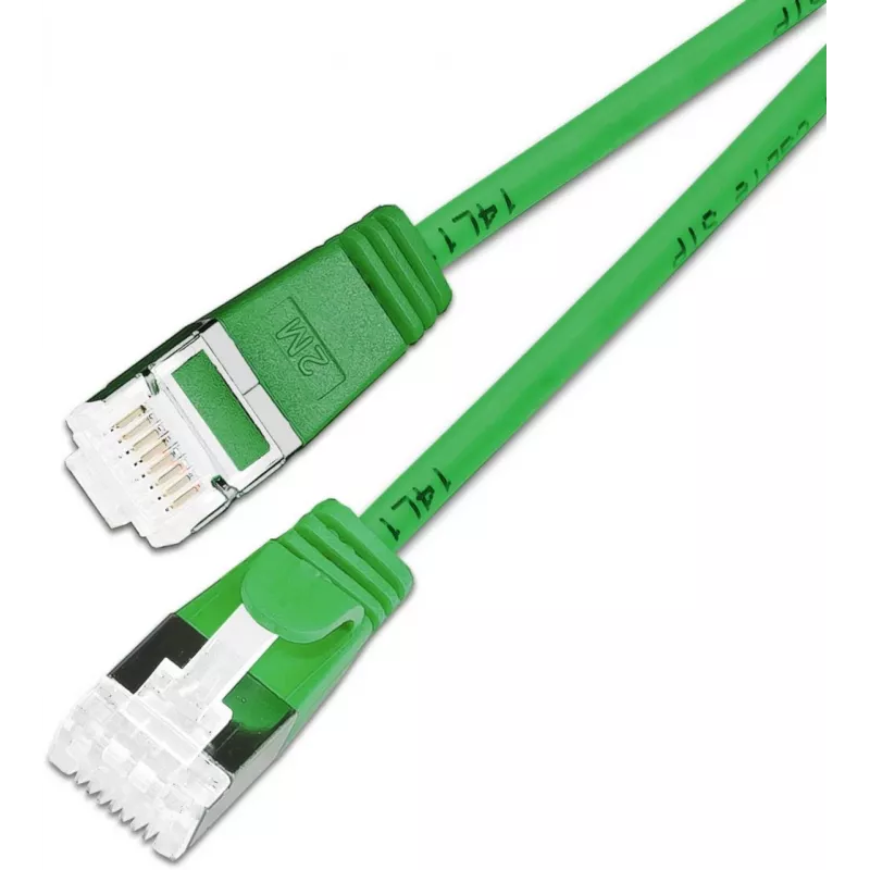 Wirewin Cat6a U/FTP Slim Ethernet patch kábel, 10 Gbps, zelená, 0,15 m PKW-LIGHT-STP-K6A 0.15 GN