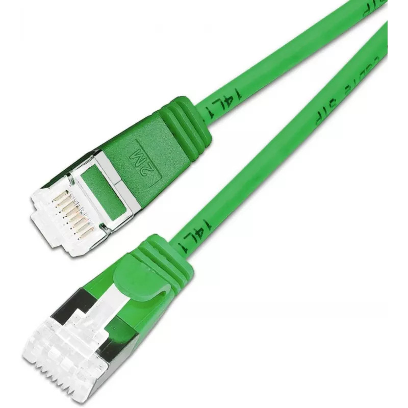 Wirewin SLIM-LS-K6A 0,25 GN 50 Cat6A U/FTP Slim patch kábel, 0,25m, zelená, balenie 50 ks