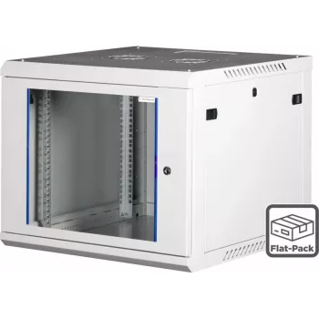Wirewin 19-palcová nástenná skriňa, jednodielna, Pro 3. generácia, Flat-Pack, 600x600mm, svetlosivá (WCAB PS3 600X600X12U FP)