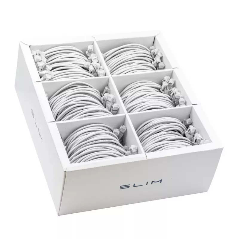 Wirewin SLIM-LS-K6A 1.5 WT 60 - Cat.6A Slim patch kábel, U/FTP, 1,5m, biela, balenie 60 ks