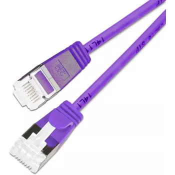 Wirewin Cat.6A 10 Gigabit Slim patch kábel U/FTP, 0,25 m, fialová PKW-LIGHT-STP-K6A 0.25 VT