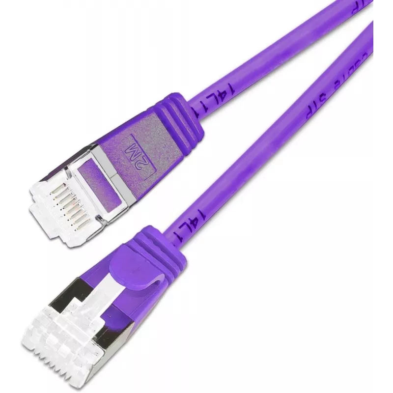 Wirewin Cat.6A 10 Gigabit Slim patch kábel U/FTP, 0,25 m, fialová PKW-LIGHT-STP-K6A 0.25 VT