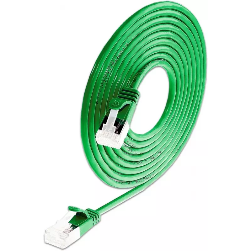 Wirewin SLIM-LS-K6A 0.15 GN 50 - Cat6a U/FTP Slim Ethernet patch kábel, 0,15m, zelená, balenie 50 ks