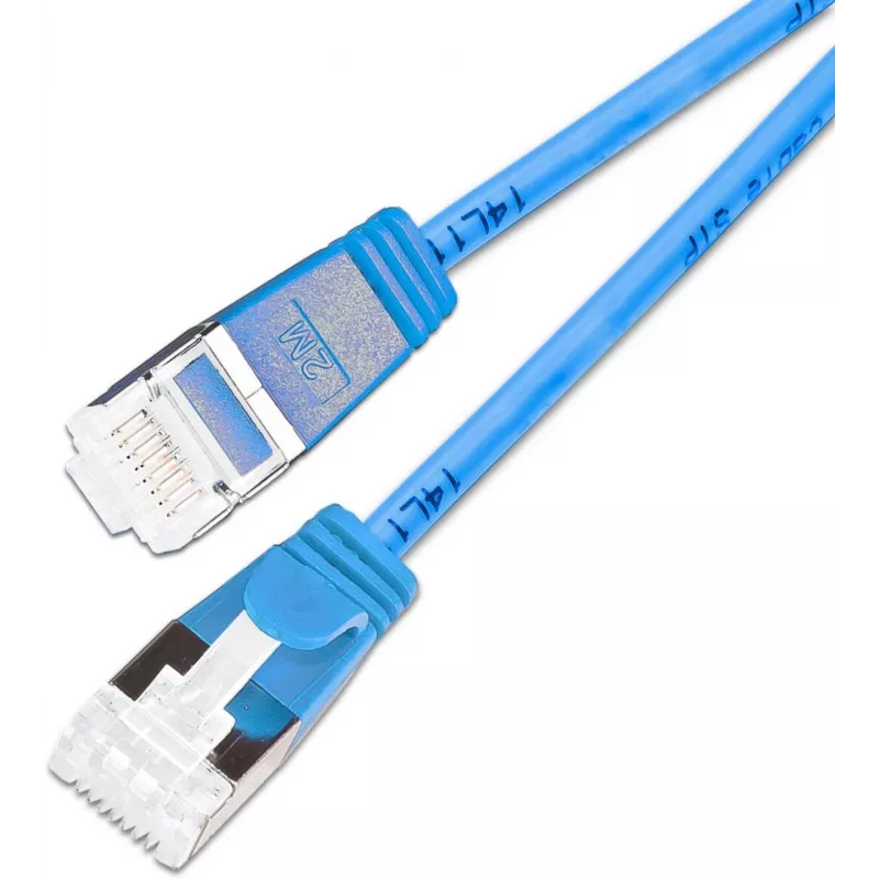 Wirewin SLIM KAT6A 10 Gigabit Light patch kábel, U/FTP, 3,8 mm, modrý, 0,15 m (PKW-LIGHT-STP-K6A 0.15 BL)