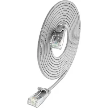 Wirewin SLIM-L-UU-K6A 0.5 Cat6A U/UTP Slim Prepojovací kábel, 10 Gbps, sivý