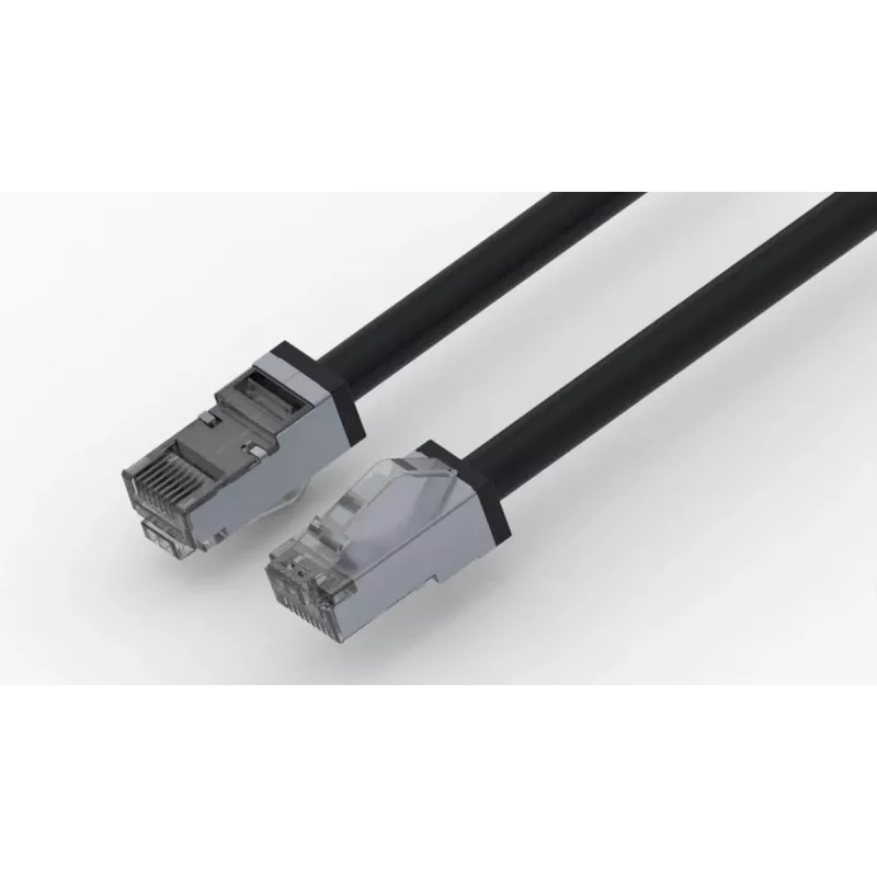 Wirewin vonkajší CAT6A S/FTP patch kábel, 5 m, čierny, PUR plášť, Anti-UV PKW-OUT-SF-K6A-PUR 5.0