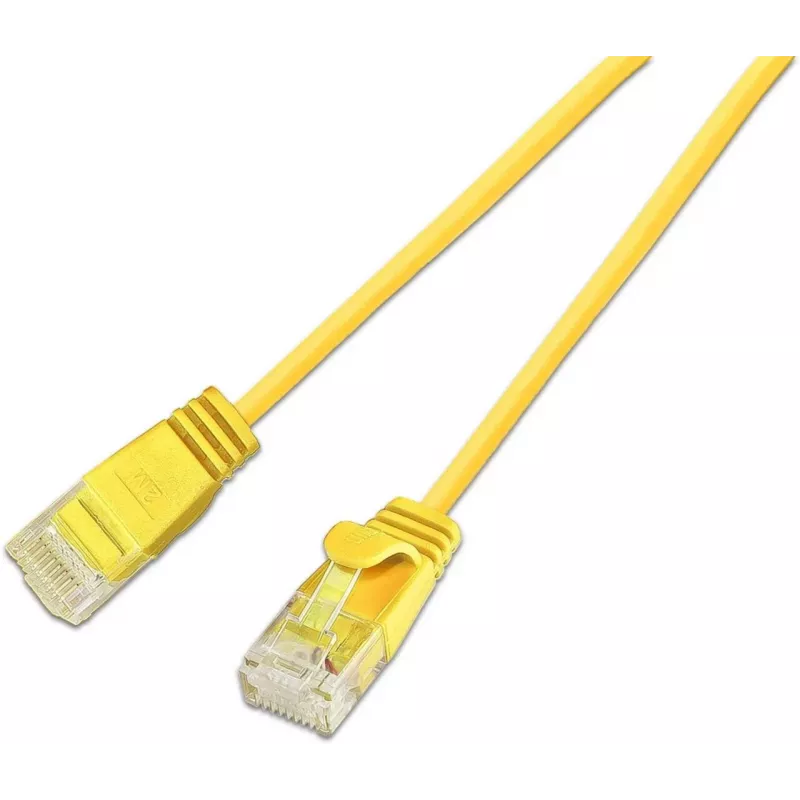 Wirewin SLIM KAT6A 10 Gigabit Light patch kábel okrúhly, U/UTP, Ø 3,6 mm, žltý (SLIM-L-UU-K6A 3.0 YE)