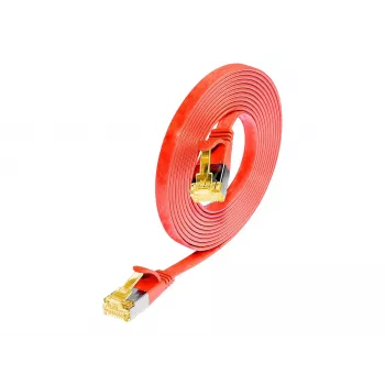 Wirewin Cat6a U/FTP Slim Ethernet patch kábel, RJ45, červený, 1 m PKW-STP-SLIM-K6A 1.0 RT