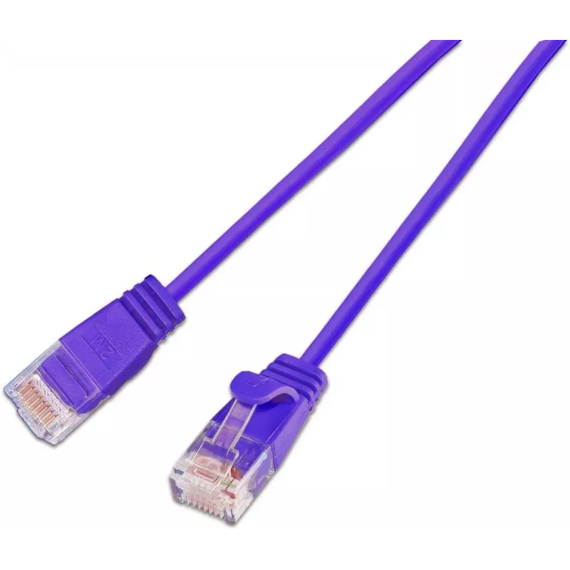 Wirewin SLIM KAT6A 10 Gigabit Light patch kábel okrúhly, U/UTP, Ø 3,6 mm, fialová (SLIM-L-UU-K6A 3.0 VT)