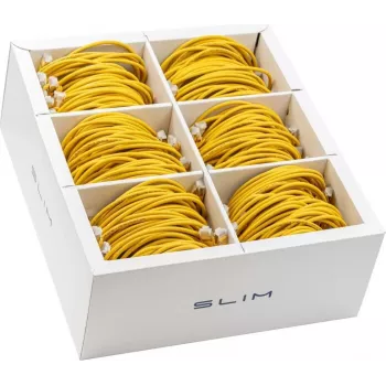 Wirewin SLIM KAT6A 10 Gigabit Light patch kábel, 1,0 m, U/FTP, Ø 3,8 mm, žltá, balenie 90 ks, tienený (SLIM-LS-K6A 1.0 YE 90)