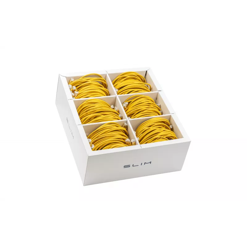 Wirewin SLIM-LS-K6A 2.0 YE 60 - Cat6A U/FTP Slim Ethernet patch kábel, 2 m, žltá, balenie 60 ks