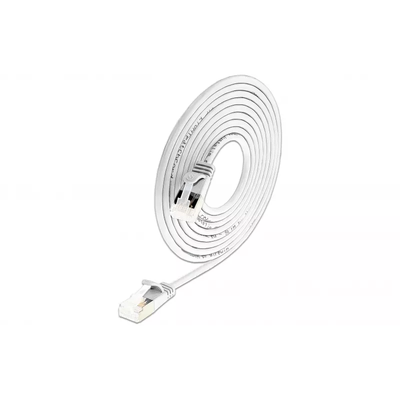 Wirewin SLIM-LS-K6A 0.5 WT 90 Cat6A U/FTP Slim patch kábel, 0,5 m, biela, balenie 90 ks