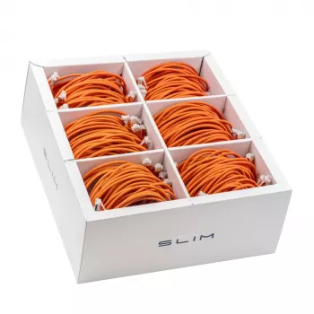 Wirewin SLIM-LS-K6A 0.5 OR 90 Cat.6A U/FTP Slim patch kábel, 0,5 m, oranžová, balenie 90 ks
