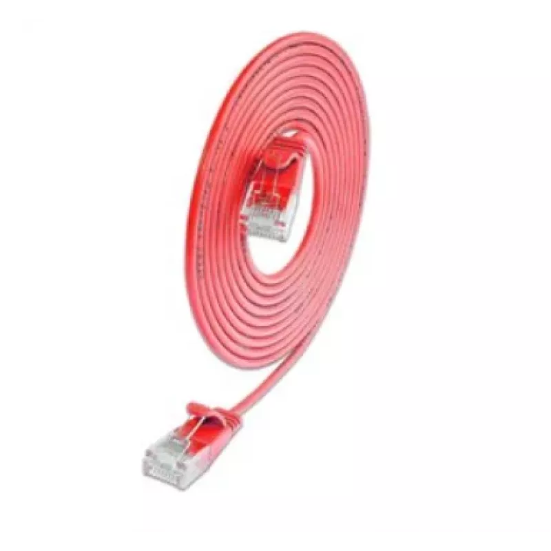 Wirewin SLIM KAT6A 10 Gigabit Light patch kábel okrúhly, U/UTP, Ø 3,6 mm, červená (SLIM-L-UU-K6A 0.1 RD)