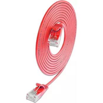 Wirewin Cat.6A U/UTP Slim Ethernet patch kábel, 10 Gbps, červená, 1 m SLIM-L-UU-K6A 1.0 RD