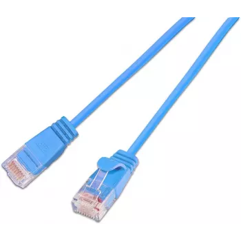 Wirewin SLIM KAT6A 10 Gigabit Light patch kábel okrúhly, U/UTP, Ø 3,6 mm, modrá (SLIM-L-UU-K6A 5.0 BL)