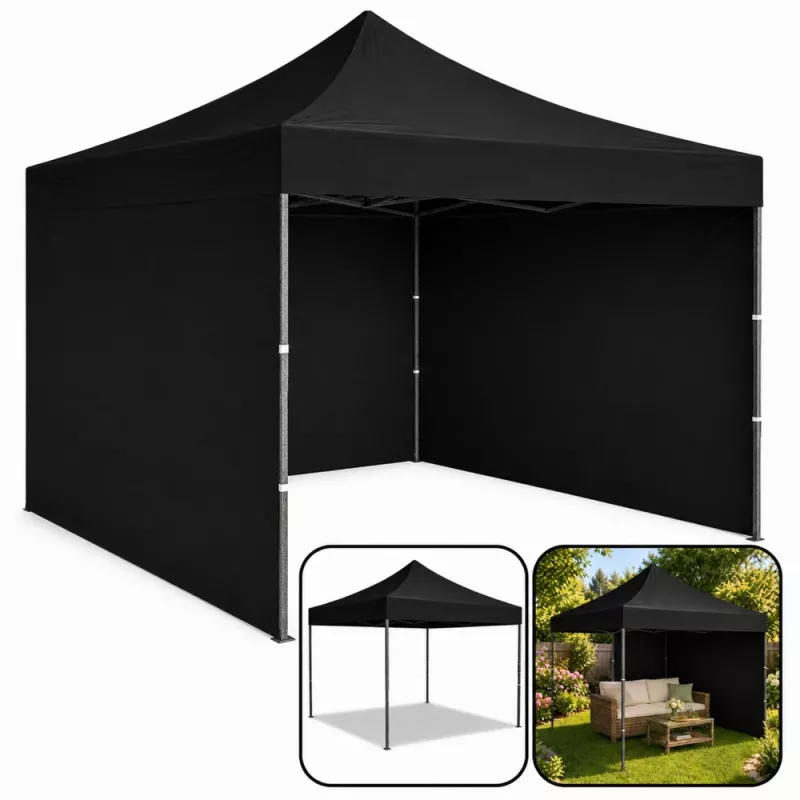 LEAN Express záhradný altánok gastronomický stan čierny 3x3M