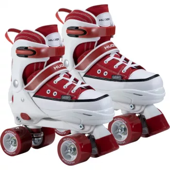 HUDORA kolieskové korčule veľkosť 32-35 červená/biela sneaker look quad skates
