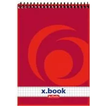 herlitz x.book špirálový zápisník A5 kockovaný červený - 50 listov 110536