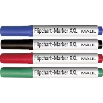 MAUL sada fixiek na flipchart, klinová špička 3,0-6,5 mm, 4 rôzne farby