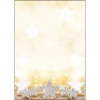 Sigel papier s vianočným motívom trblietavé hviezdy - A4 (210 x 297 mm) - 90 g/m² - 100 listov (DP029)