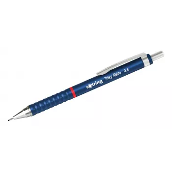 Rotring Tikky Retro mechanická ceruzka 0,5 mm, modré chrómované ozdobné prstence 2202566
