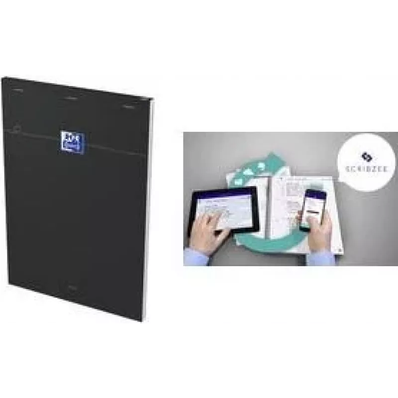 Oxford Smart poznámkový blok, DIN A4, kockovaný, 80 listov, čierny 400191246