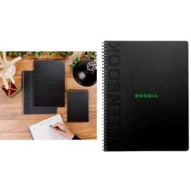 Rhodia Greenbook blok na poznámky A5+ štvorčekovaný čierny 119934C