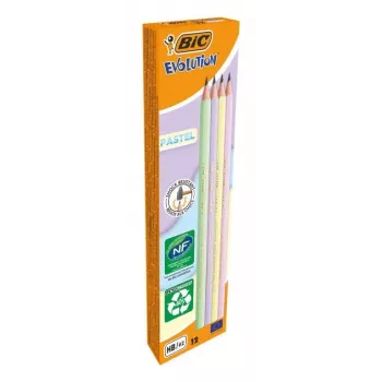 BIC Evolution PASTEL grafitové ceruzky HB 2 mm rôzne pastelové farby balenie 12 ks 518307