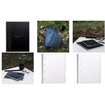 RHODIA Greenbook blok na poznámky A4+ linajkovaný, čierne dosky z recyklovaného papiera 119914C