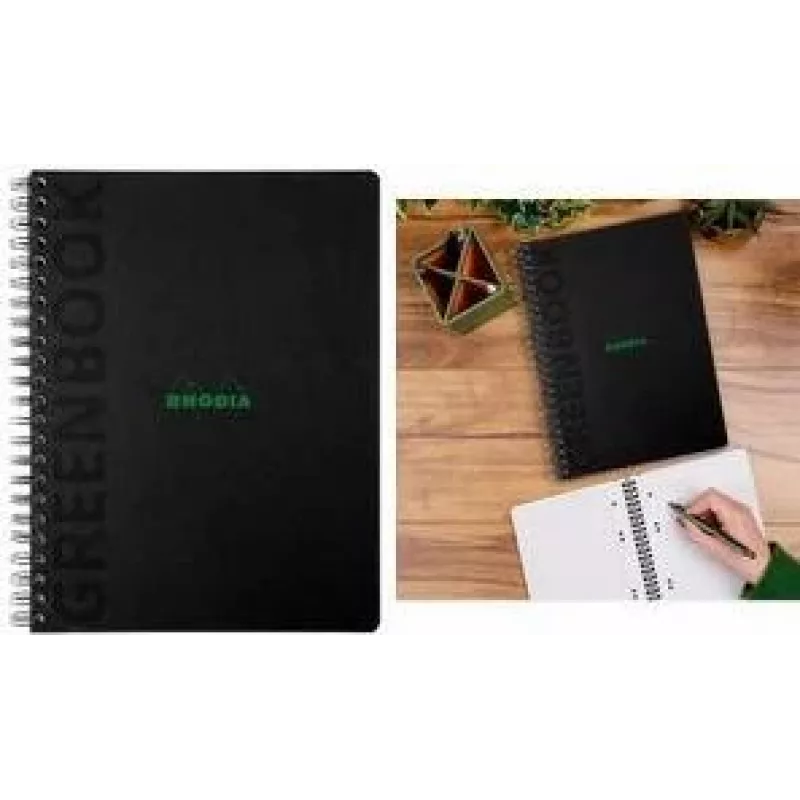 Rhodia Greenbook blok na poznámky A4+ štvorčekovaný čierny 119922C